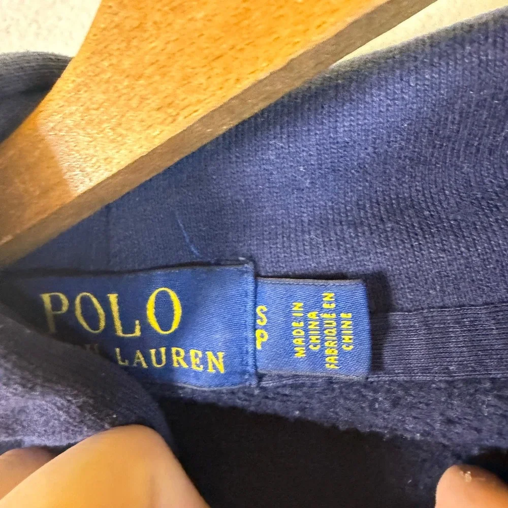 Polo Ralph Lauren Mens Polo Bear American Flag Hoodie Navy Blue Small 7089
